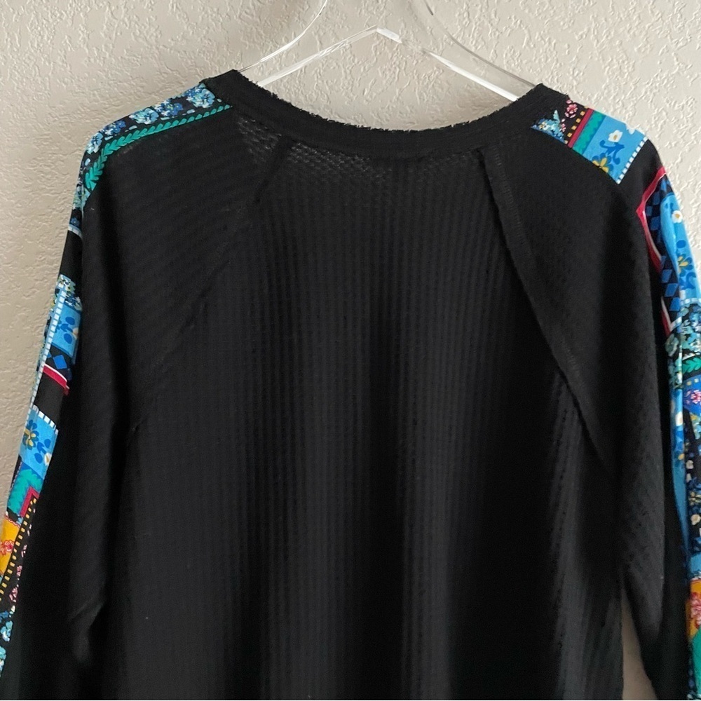 KORI Wunderlust Long sleeve Waffle Thermal Boho Top Large - Picture 12 of 12